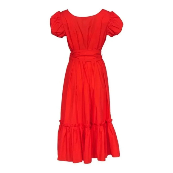 Tucker Puff Sleeve Ruffle Hem Dress-sz L-NWT - Picture 2 of 14